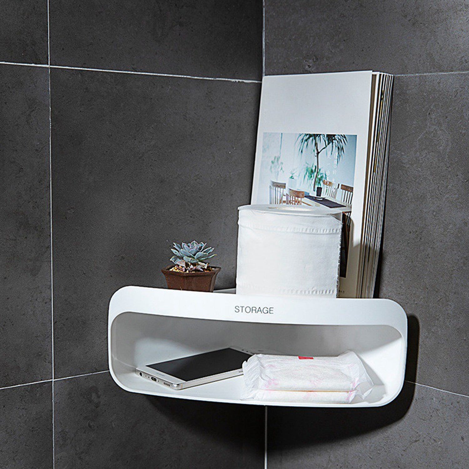 7688 Wall Mount Corner Storage Rack Bathroom Shower Shelf Organizer For Bathroom , Home & Multiuse Storage Box DeoDap 7688 Wall Mount Corner Storage Rack Bathroom Shower Shelf Organizer For Bathroom , Home & Multiuse Storage Box DeoDap